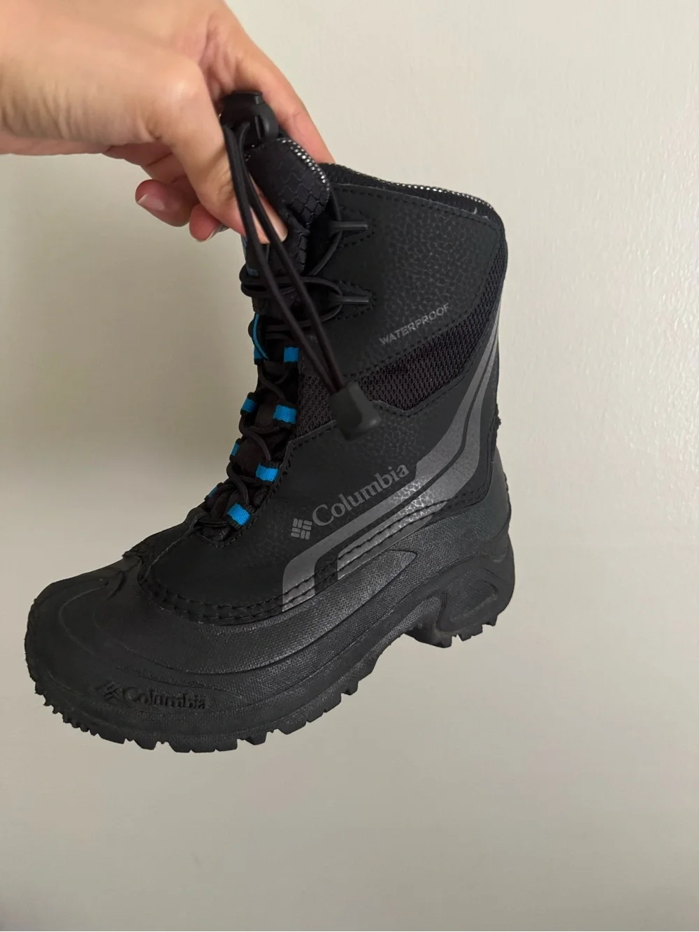 Columbia Black Winter Boots with Blue Accents - Kids